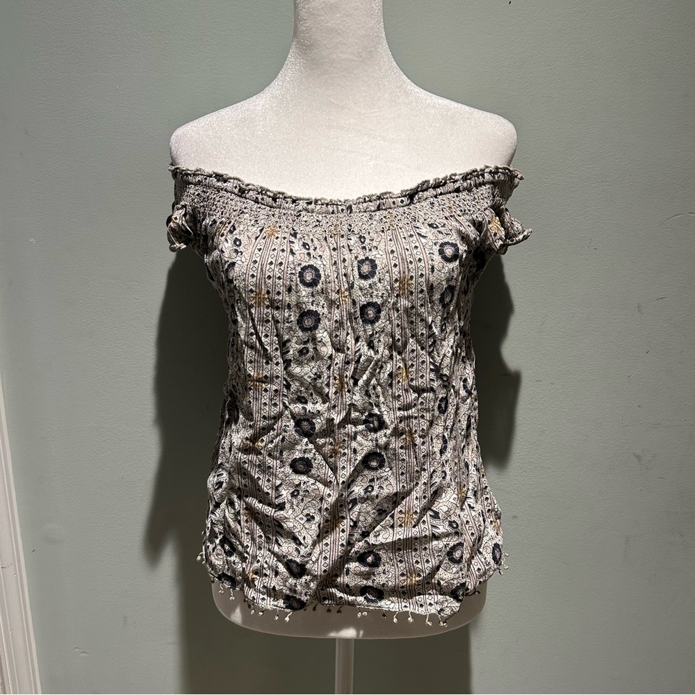 Off the shoulder patterned top